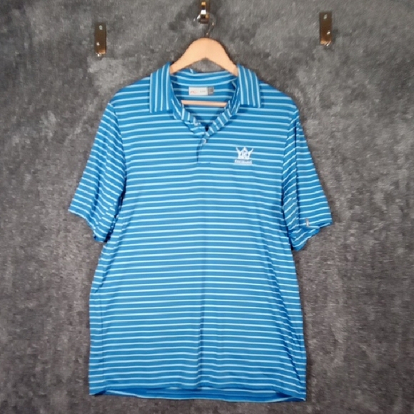 Kjus Mens Heath Polo Striped Golf Outdoors UVP Short Sleeve Shirt Size Large - Picture 1 of 9